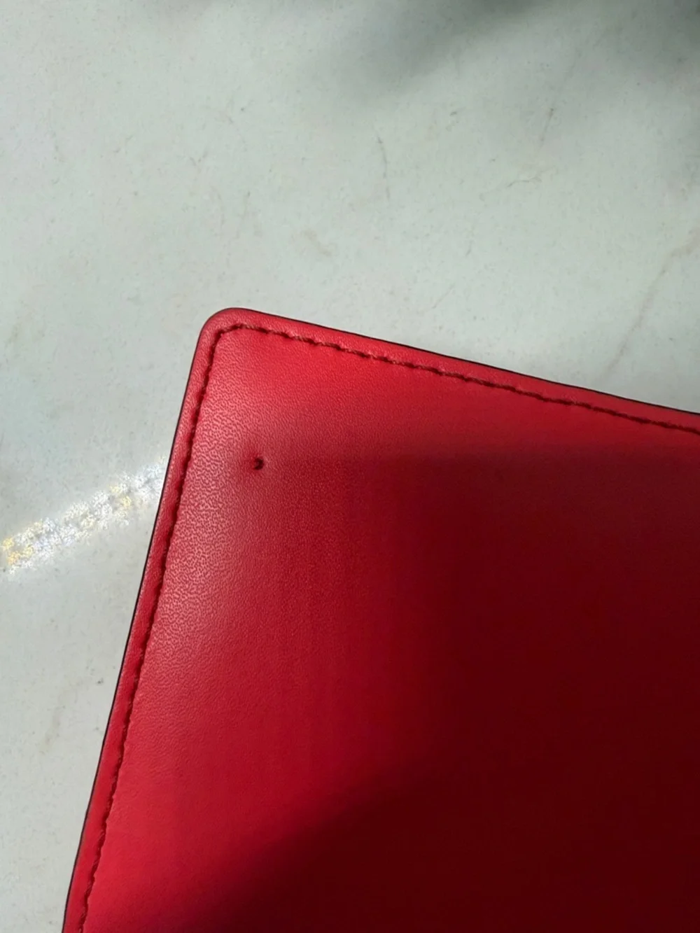 kate spade Red Slim Leather Continental Wallet with Gold Logo